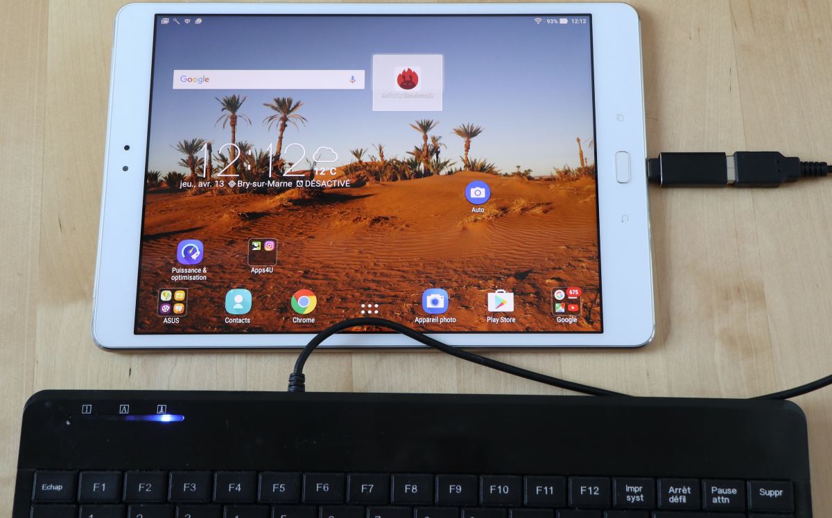 Clavier USB sur tablette Android