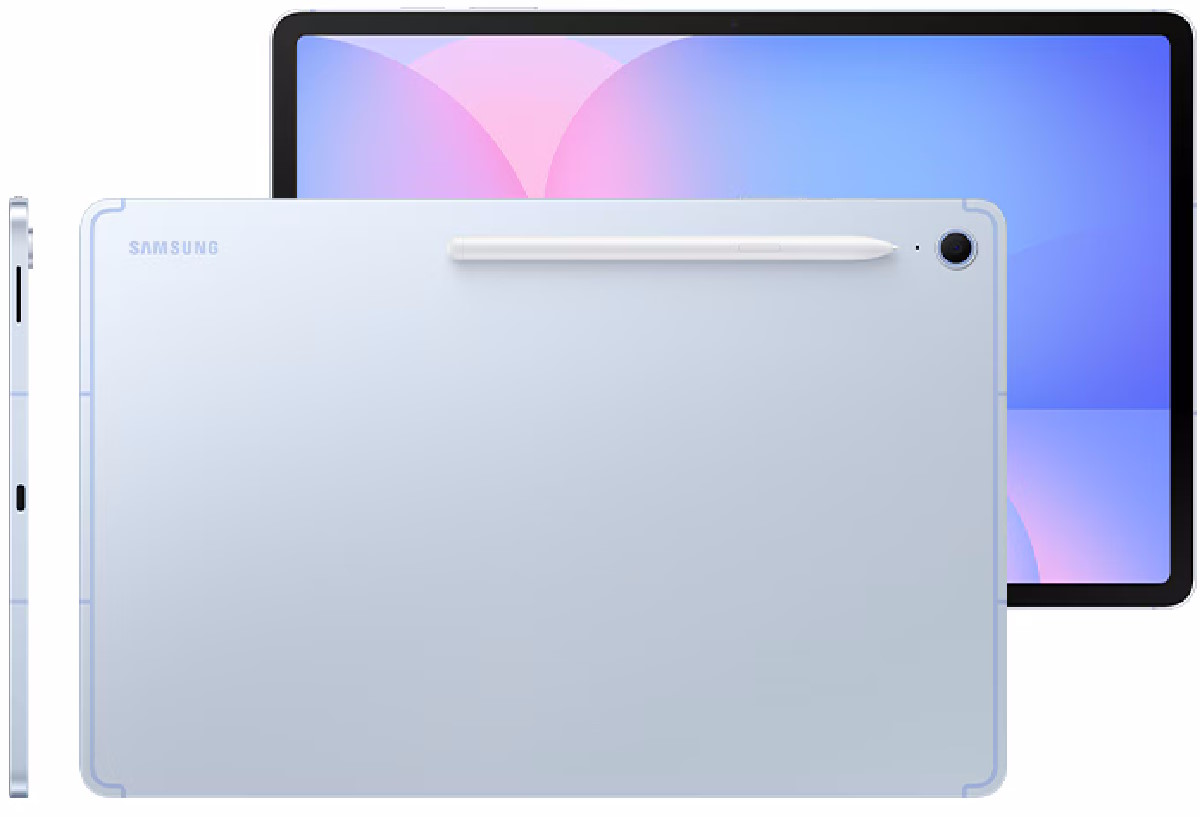 Samsung Galaxy Tab S10 FE+ (dos, face et tranche)